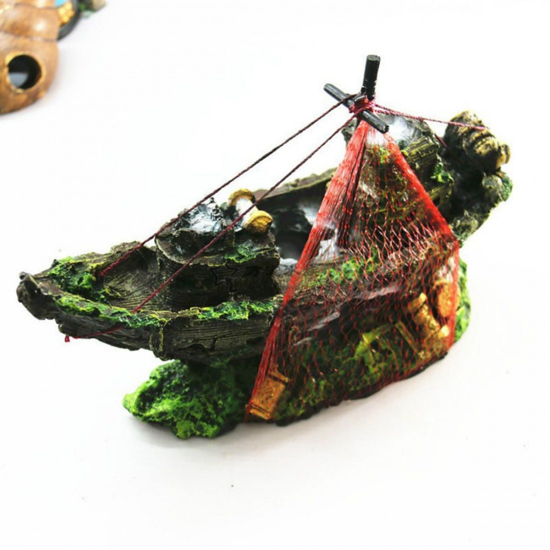 Aquarium Ornament Wreck Sailing Boats Sunk Ship Destroyer Fish Tank