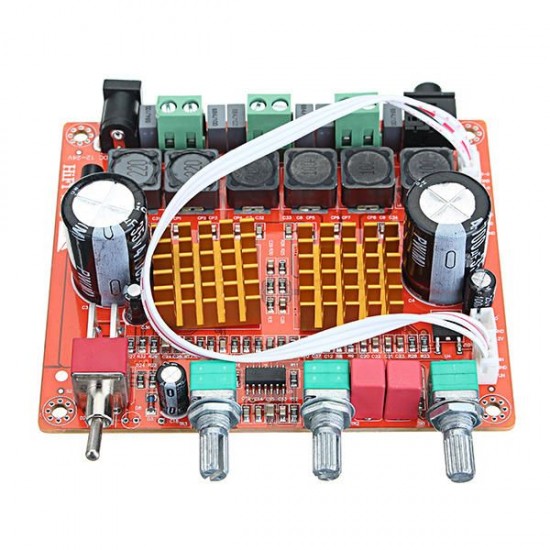 DC 12-24V 200W 3 Channel D Class 2.1 Digital Power Amplifier Board High Power Bass Speaker HIFI Fever Level Sound Quality