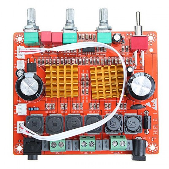 DC 12-24V 200W 3 Channel D Class 2.1 Digital Power Amplifier Board High Power Bass Speaker HIFI Fever Level Sound Quality