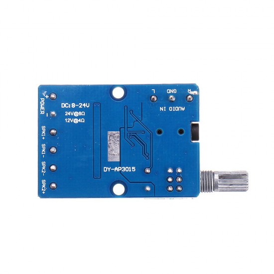 DY-AP3015 DC 8-24V 30W x 2 Class D Dual Channel High Power Stereo Digital Amplifier Board with Adjustable Volume Potentiometer