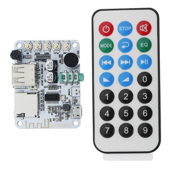 Wireless bluetooth Audio Receiver Digital Amplifier Board With Remote Control And Microphone