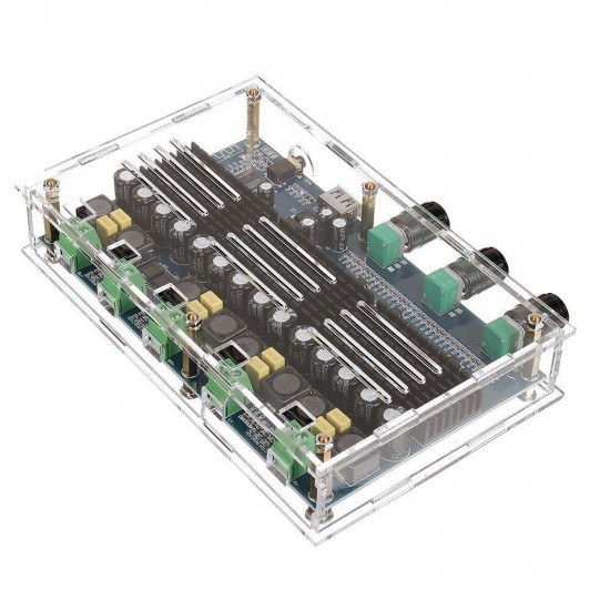 XH-A310 Bluetooth 5.0 TDA3116D2 Digital Amplifier Board Four-Channel Dual Bass Dual Stereo 2*50W+2*100W Audio Amplifiers with The Tuning