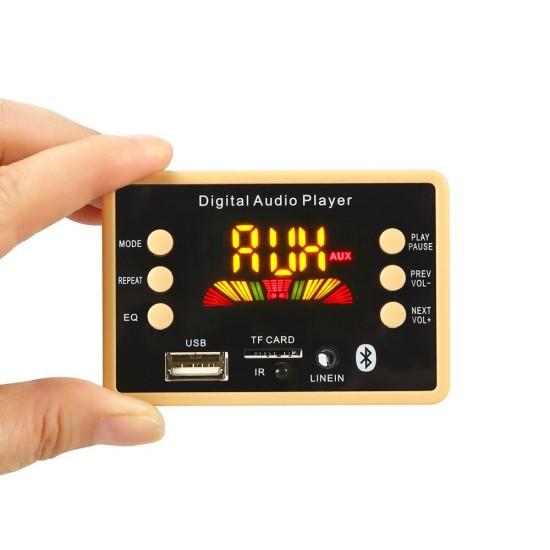 bluetooth 5.0 Car MP3 Audio Decoder Board Lossless Format Folder Playback FM USB TF Card with Colorful Screen Remote Controller