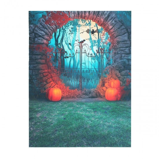 3x5FT 5x7FT Vinyl Halloween Pumpkin Bat Photography Backdrop Background Studio Prop