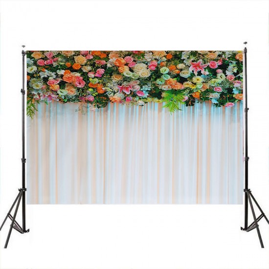 3x5FT 5x7FT Vinyl Pink Orange Rose Lily Flower Photography Backdrop Background Studio Prop