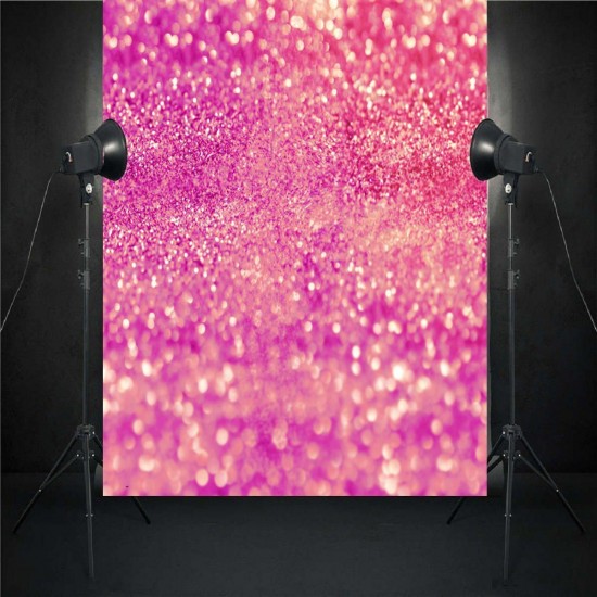 3x5FT 5x7FT Vinyl Pink Shining Glitters Photography Background Backdrop Studio Prop