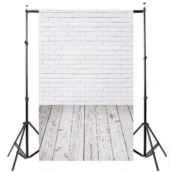 3x5FT White Brick Wall Floor Photography Backdrop Studio Prop Background