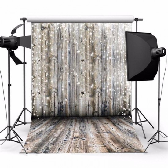 3x5Ft Vinyl Dreamy Grey Wooden Wall Floor Photography Background Backdrop Studio Prop