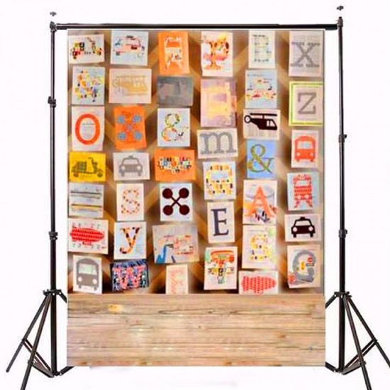 3x5ft Alphabet Picture Board Children Photography Vinyl Background