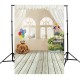 3x5ft Bear Indoor Wood Floor Kid Studio Photography Background Cloth Backdrop