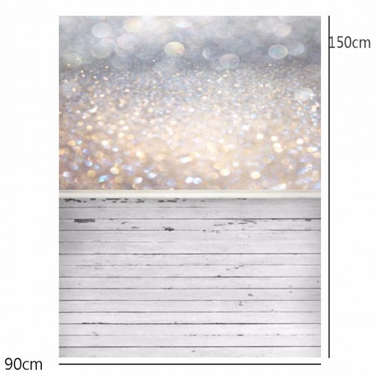 3x5ft Bokeh Glitter Wood Photography Vinyl Backdrop Studio Background