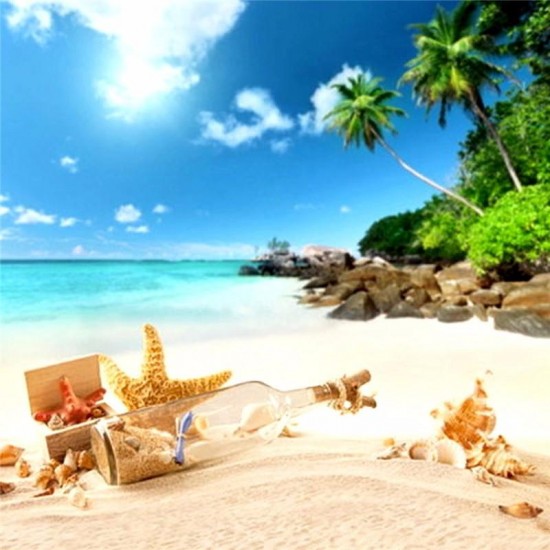 3x5ft Summer Beach Scene Theme Photography Backdrop Photo Background Studio Prop