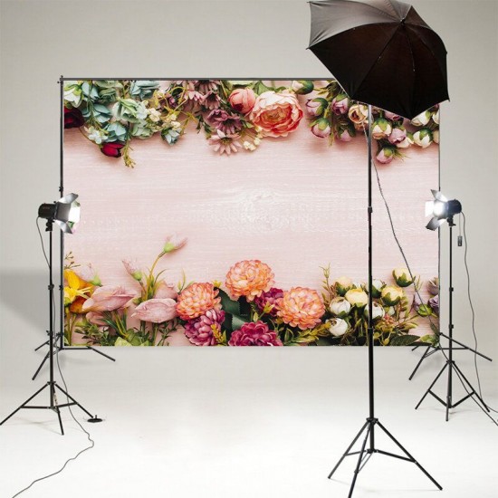 4.92ft x 6.56ft Vinyl Fabric Flowers Photography Background Cloth Photo Backdrop for Wedding Party Family Photography