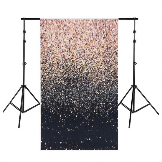 4x6ft/5x7ft/3x5ft Glitter Black Gold Dots Thin Vinyl Photography Backdrop Background Studio Photo