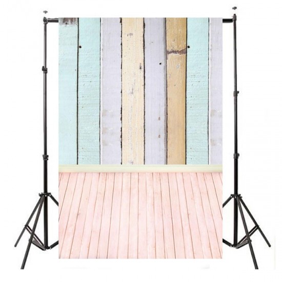 5x10FT Vinyl Colorful Photo Background Wooden Planks Wood Floor Studio Backdrop