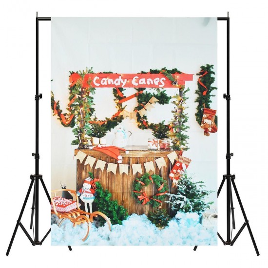 5x7FT Christmas Candy Canes Photography Backdrop Background Studio Prop