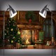 5x7FT Christmas Tree Fireplace Window Photography Backdrop Background Studio Prop