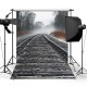 5x7FT Railway Winter Forest Stone Photography Backdrop Background Studio Prop