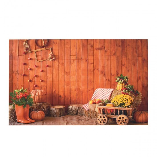 5x7FT Vinyl Autumn Countryside Pumpkin Photography Backdrop Background Studio Prop