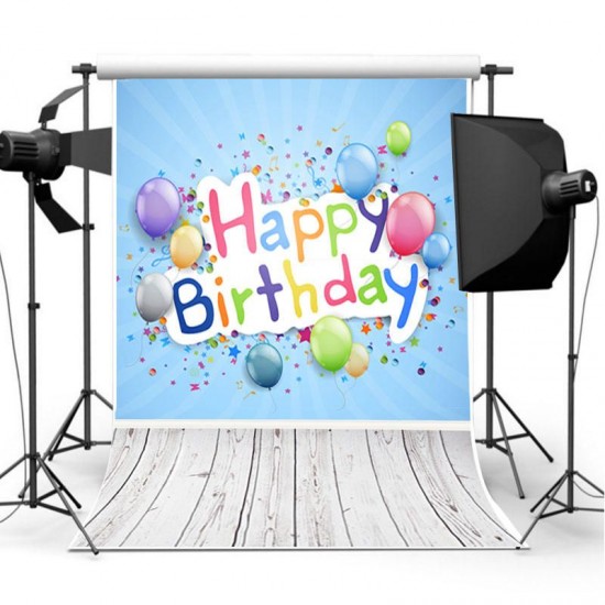 5x7FT Vinyl Floor Happy Birthday Photography Backdrop Background Studio Photo Props