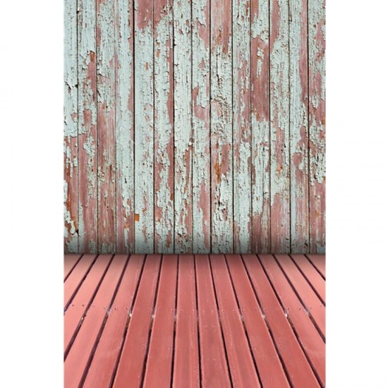 5x7FT Wood Wall Pink Floor Photography Backdrop Background Studio Prop