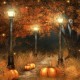 5x7ft Halloween Pumpkin Lamp Photography Backdrop Studio Prop Background