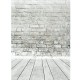 5x7ft White Gray Brick Wall floor Photography Background Backdrop Photo Studio