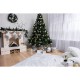 7x5FT White Room Christmas Tree Fireplace Theme Photography Backdrop Studio Prop Background