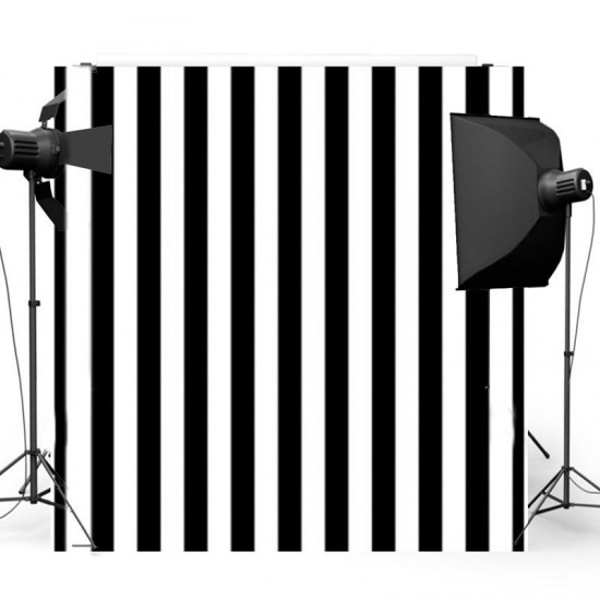 8x8FT Black White Stripes Wall Photography Studio Vinyl Background Backdrop