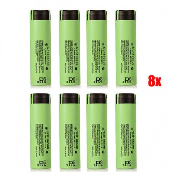 8pcs NCR18650B 3400mAH 3.7 V Unprotected Rechargeable Li-ion Battery