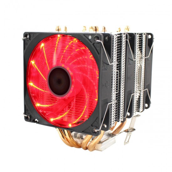 CPU Silent 3 Fan 4 Heat Pipe 3 Wire Intelligent Temperature Control CPU Cooler Cooling Fan for Intel 775/1150/1151/115 U8Z6