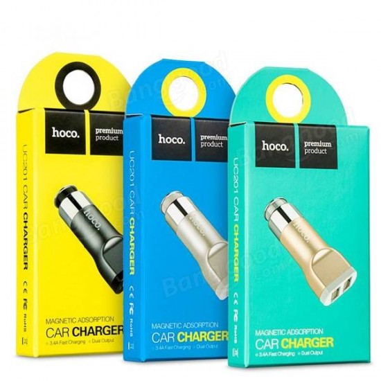 UC201 Dual USB 5V 3.4A Car Charger for iPhone HTC Tablet iPAD