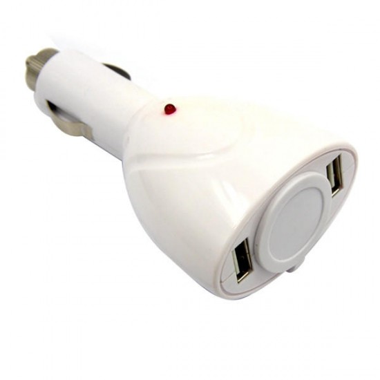 T17252 Car Charger 1 Separate 2 Two USB Power Adapter Cigratte Lighter Plug for Digital Device