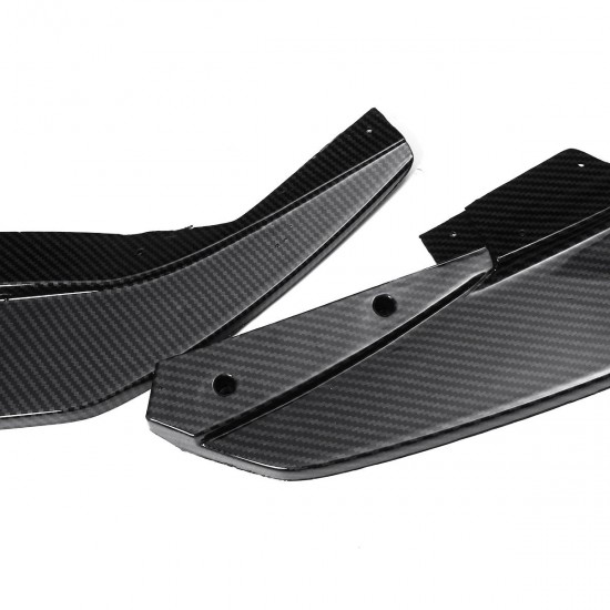 3PCS Carbon Fiber Style Front Bumper Lip Spoiler Cover Trim For Ford Focus 2019