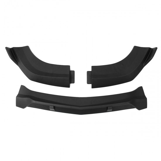 3PCS Matte Black Front Bumper Lip Spoiler Cover Trim For Mercedes-Benz W204 2008-2014