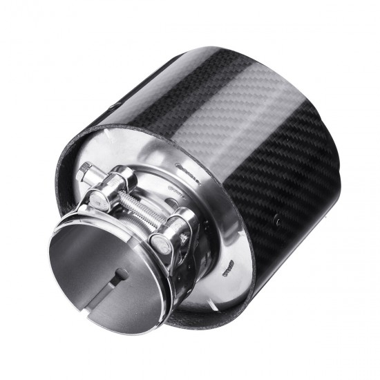 63MM Inlet 114MM Outlet Car Carbon Fiber Stainless Steel Car Rear Exhaust Tip Pipe Muffler Adapter Reducer Connector