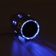 63mm IN 101mm Out Stainless Steel Exhaust Muffler Blue /Red LED Light