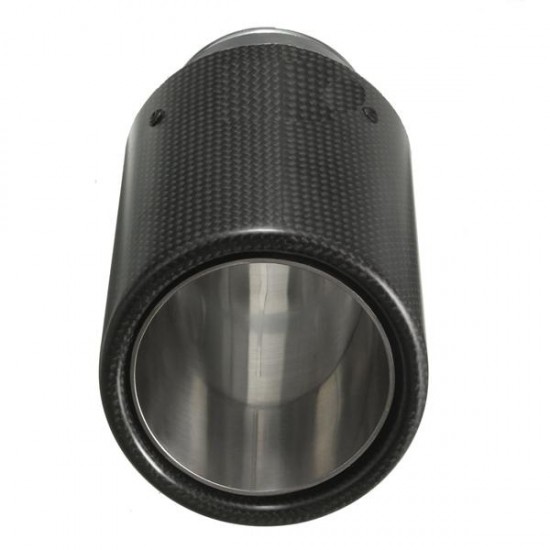 Carbon Fiber Exhaust Muffler Tip Pipe 90mm Outlet Dia 60mm Inlet Dia for BMW