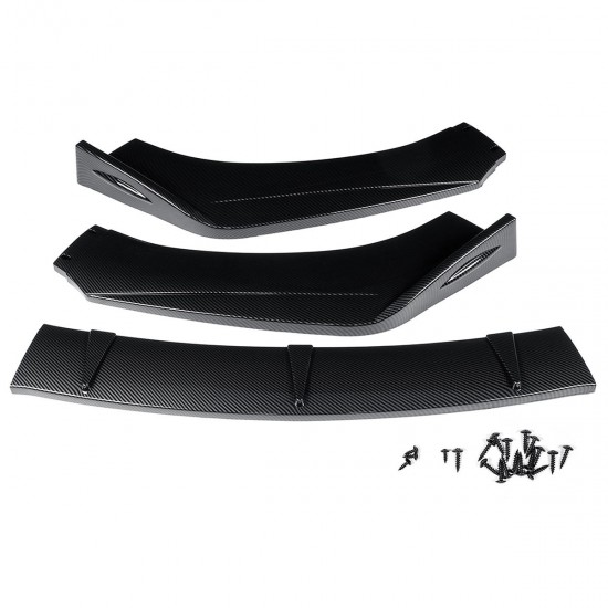 Carbon Fiber Look Front Bumper Lip Protector Body Kit Spoiler For Hyundai Veloster 2013-2017