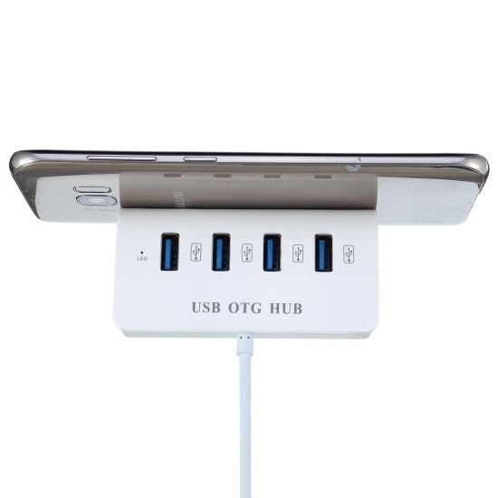 USB OTG 2 in 1 Micro USB 2.0 High Speed Expansion 4 Ports HUB USB Splitter for Honor 8X