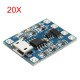 20Pcs Micro USB TP4056 Charge And Discharge Protection Module Over Current Over Voltage Protection 18650