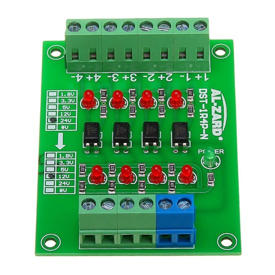 3pcs 24V To 12V 4 Channel Optocoupler Isolation Board Isolated Module PLC Signal Level Voltage Converter Board 4Bit