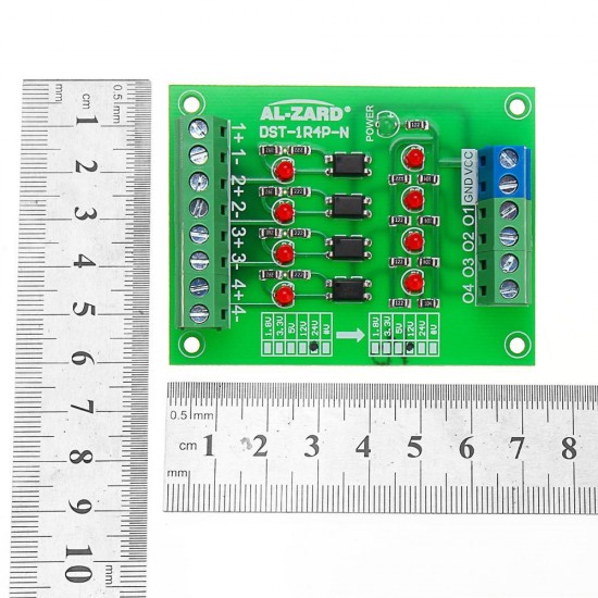 3pcs 24V To 12V 4 Channel Optocoupler Isolation Board Isolated Module PLC Signal Level Voltage Converter Board 4Bit