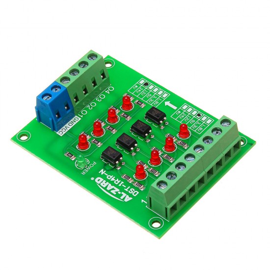 3pcs 5V To 24V 4 Channel Optocoupler Isolation Board Isolated Module PLC Signal Level Voltage Converter Board 4Bit