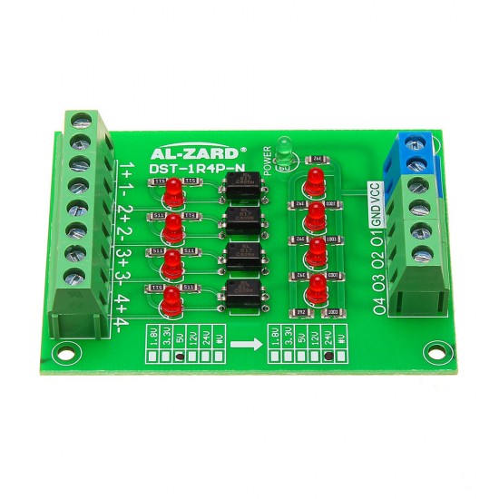 3pcs 5V To 24V 4 Channel Optocoupler Isolation Board Isolated Module PLC Signal Level Voltage Converter Board 4Bit