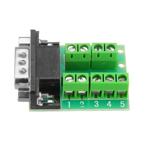 5pcs Male Head RS232 Turn Terminal Serial Port Adapter DB9 Terminal Connector