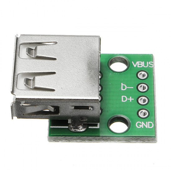 5pcs USB 2.0 Female Head Socket To DIP 2.54mm Pin 4P Adapter Board