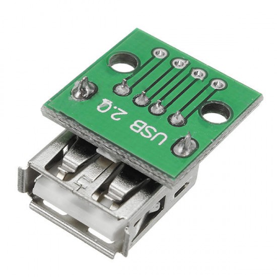 5pcs USB 2.0 Female Head Socket To DIP 2.54mm Pin 4P Adapter Board