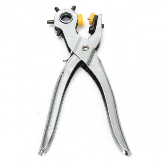 Revolving Heavy Duty Revolving Leather Belt Holes Punch Hand Pliers Tool Eyelets