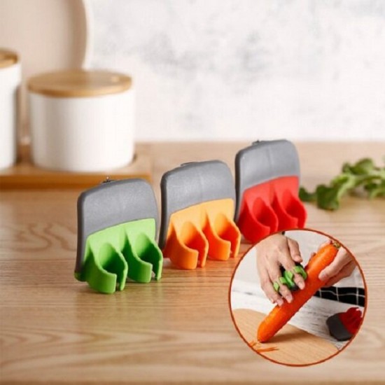 Two Finger Planer Fruit Peeler Anti-cut Hand Melon Planer Kitchen Creative Stainless Steel Paring Knife